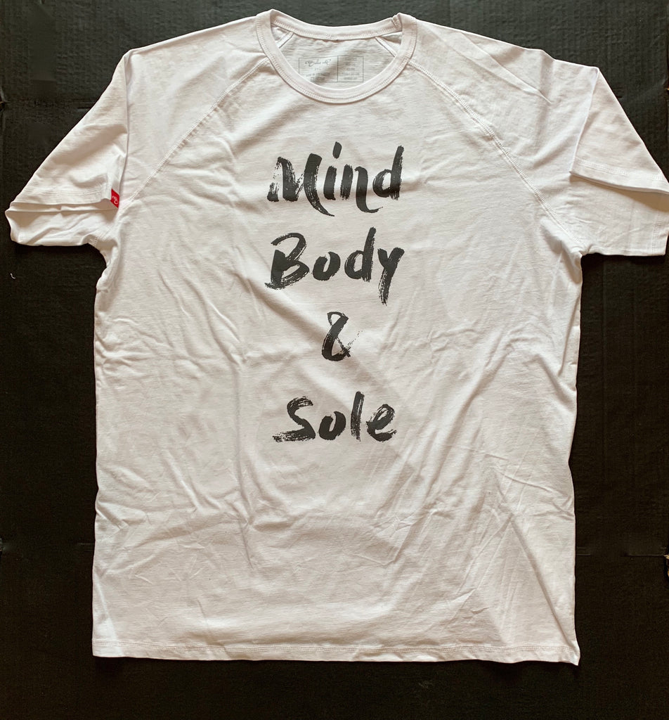 White/Black Mind Body & Sole Raglan Tee